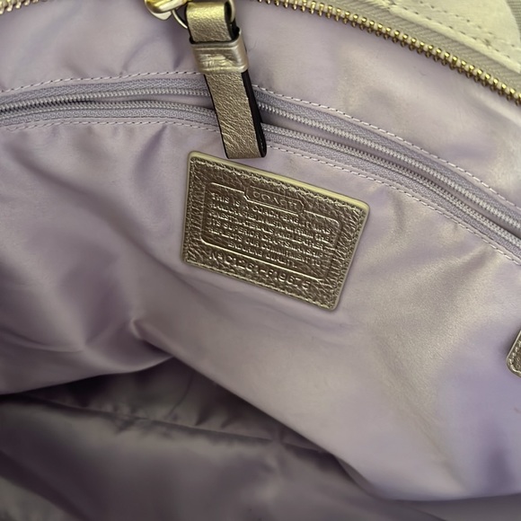 Sparkly Gold and Tan Coach Tote Bag - Picture 8 of 10